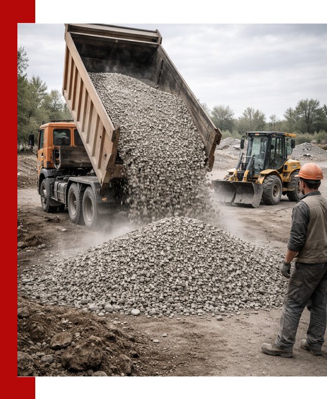 Доставка щебня в Петергофе крупными и мелкими фракциями