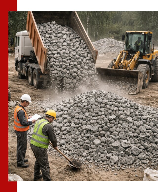 Гранитный щебень фракция 70-150 доставка в Петергофе