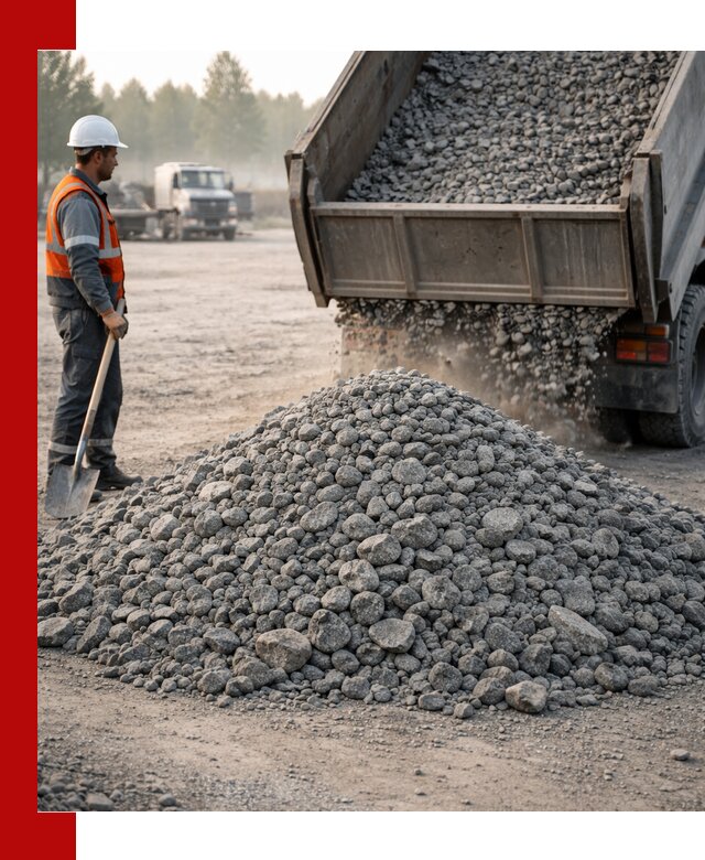 Гранитный щебень фракции 100–201 для строительства в Петергофе