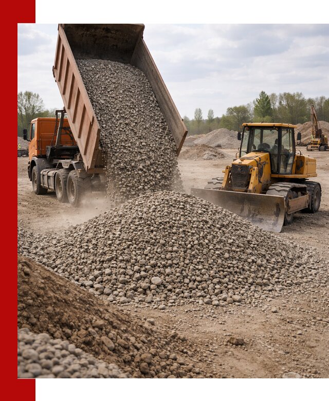 Доставка гравийного щебня фракции 40-70 в Петергофе