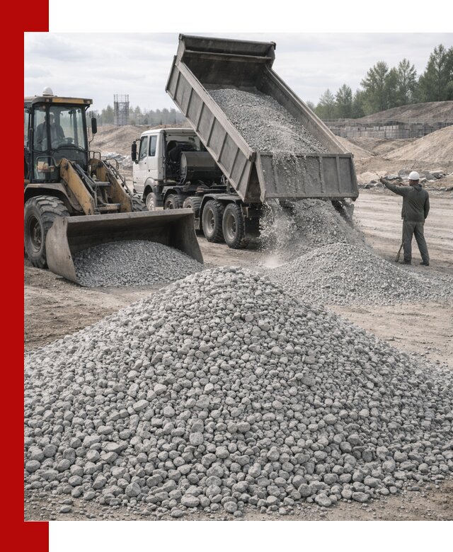 Доставка известнякового щебня фр. 5–20 в Петергофе