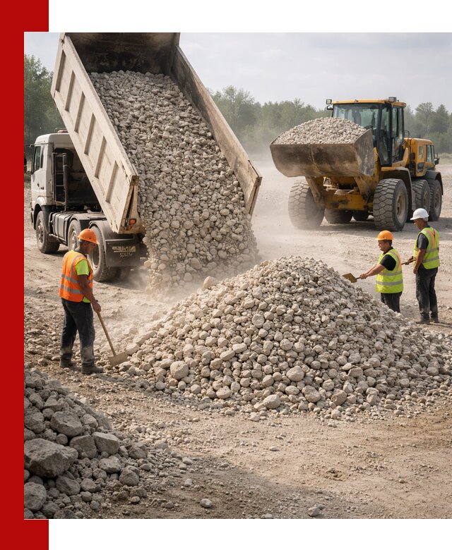 Доставка известнякового щебня фр. 40-70 в Петергофе