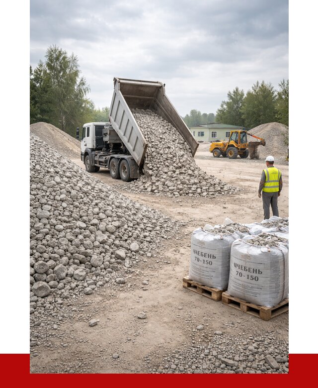 Известняковый щебень фракция 70-150 в Петергофе от 1308 р. | ПРОНЕРУДПтф