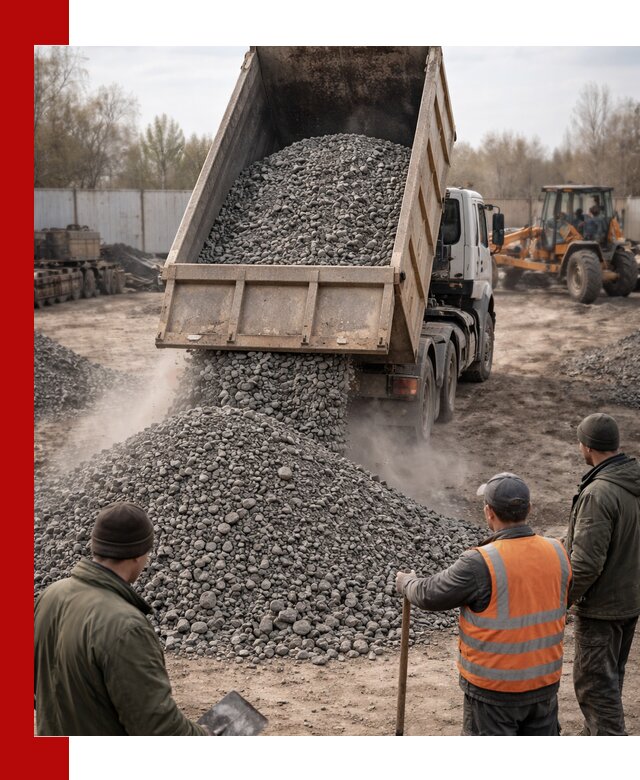 Доставка шлакового щебня в удобные сроки по выгодной цене в Петергофе