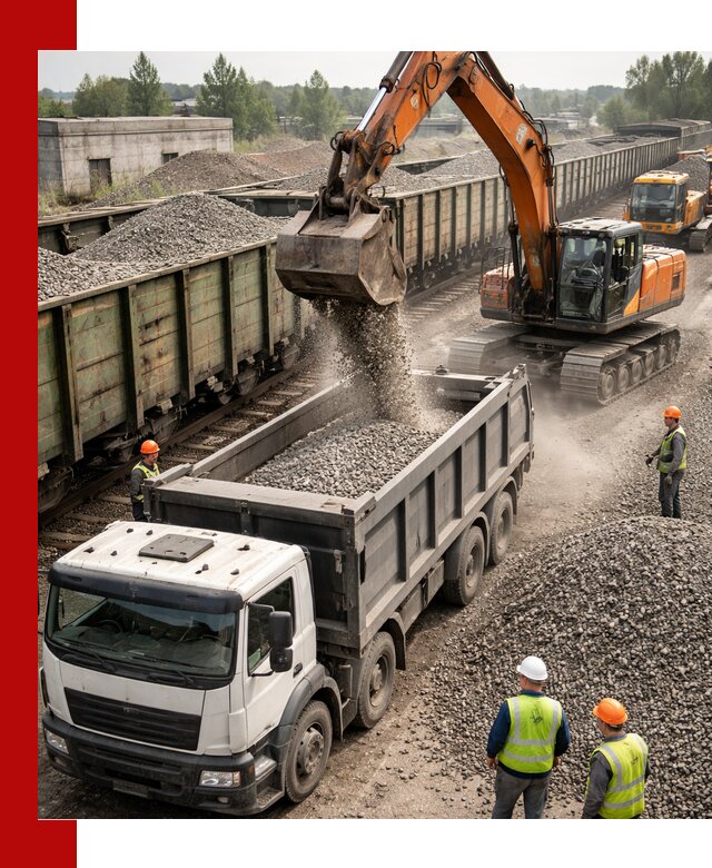 Железнодорожный щебень фракция 25–60 для поставок в Петергофе