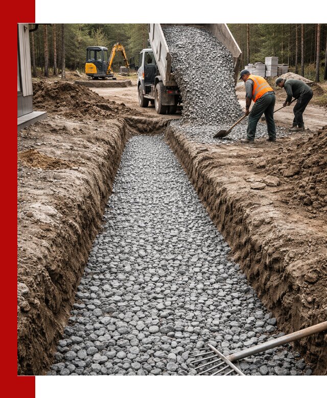 Щебень для дренажа с доставкой в Петергофе высокого качества