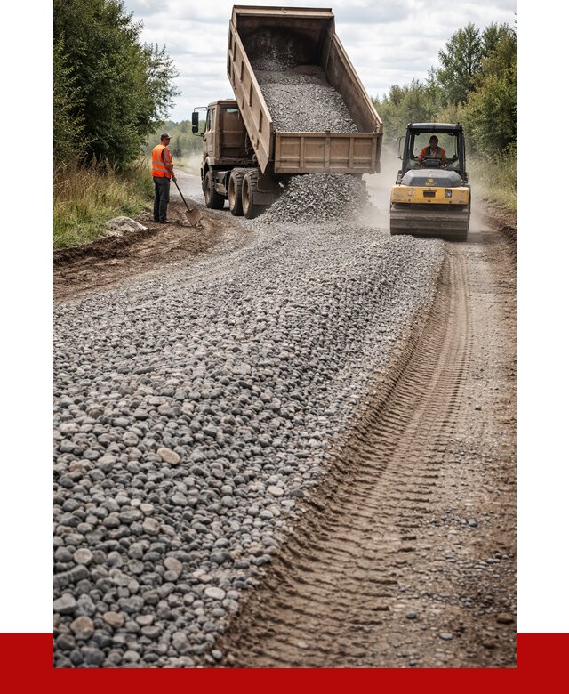 Щебень для отсыпки дороги в Петергофе от 2824 р. ПРОНЕРУДПтф