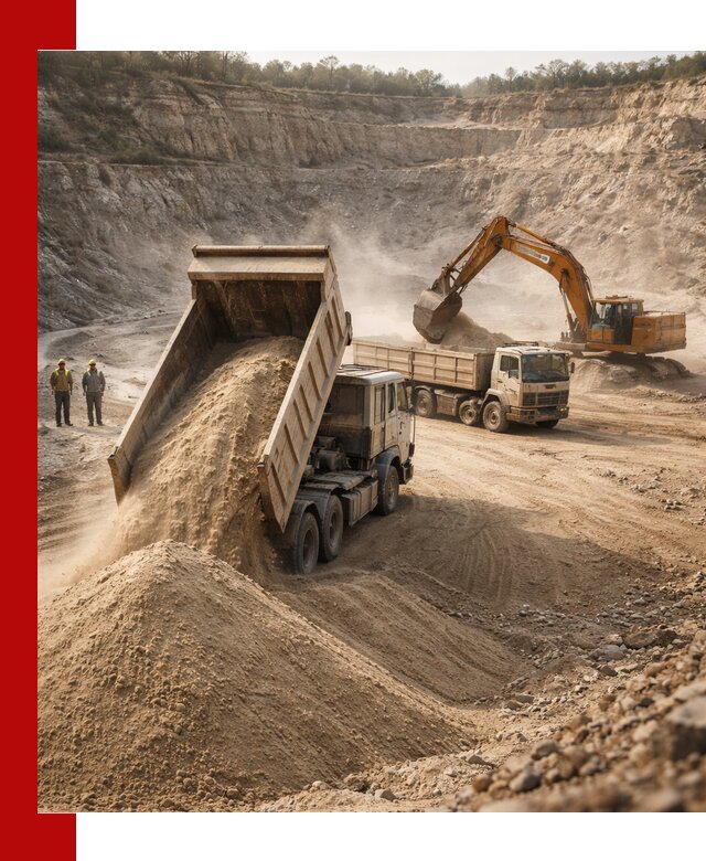 Карьерный песок навалом с доставкой в Петергофе