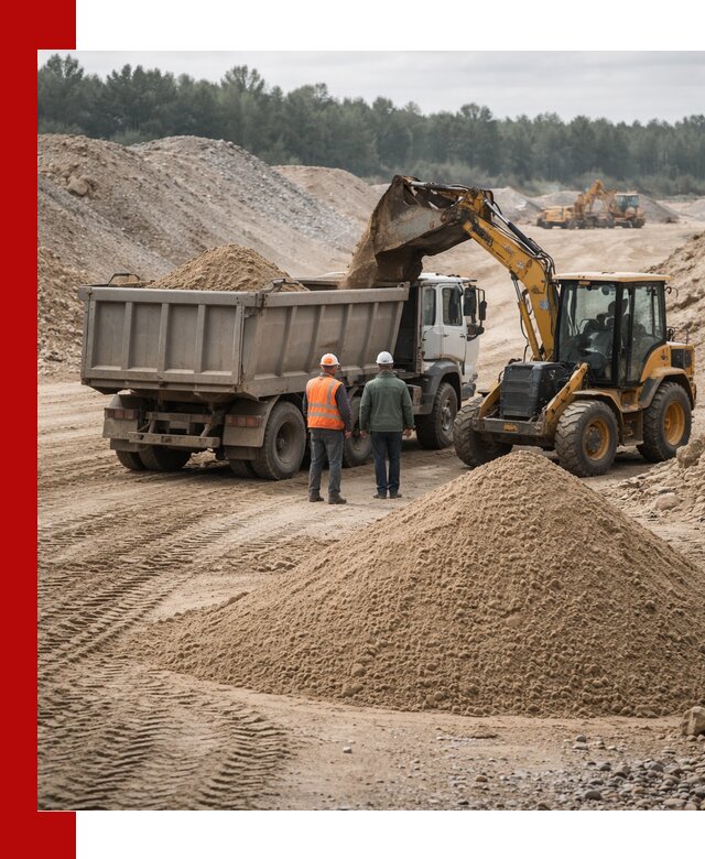 Карьерный среднезернистый песок с доставкой в Петергофе