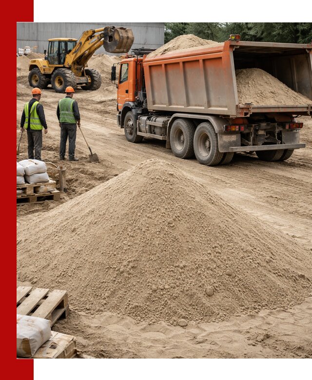Доставка и продажа мытого речного песка в Петергофе