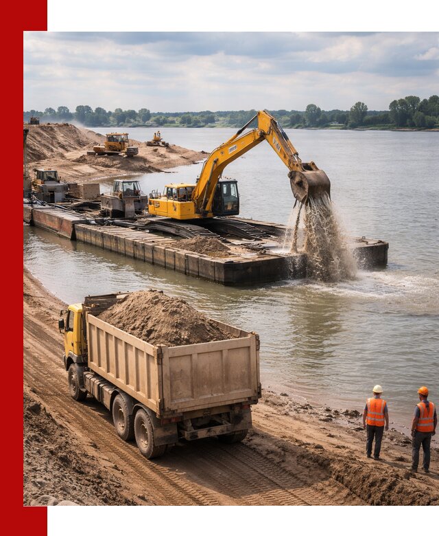 Намывной песок с доставкой в Петергофе оптом и в розницу