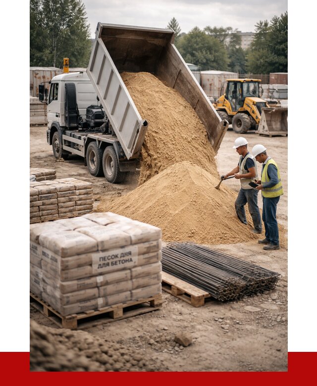 Песок для бетона в Петергофе от 2615 р. с доставкой, ПРОНЕРУДПтф