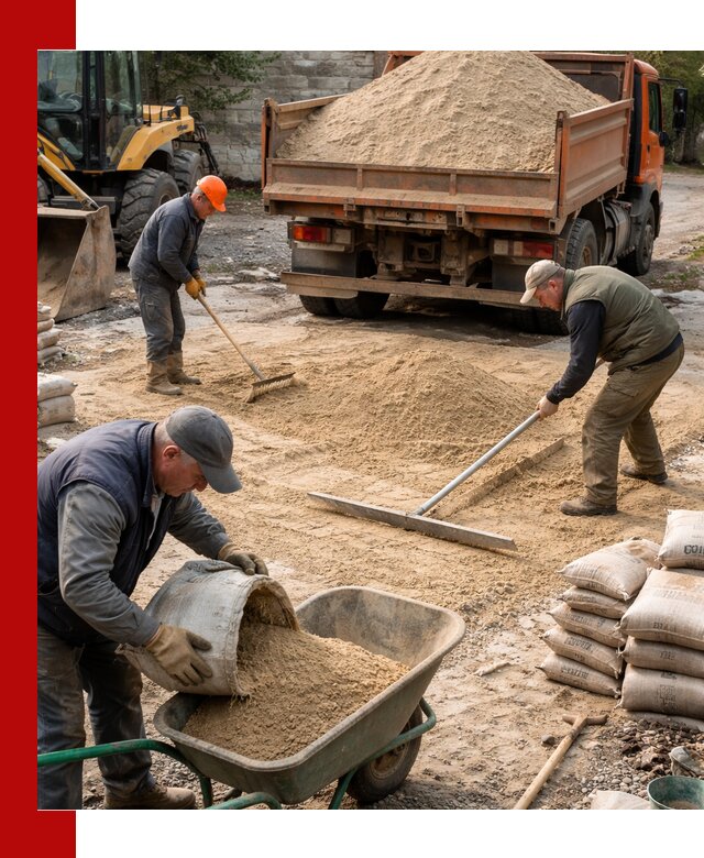 Поставка песка для стяжки в Петергофе с быстрой доставкой
