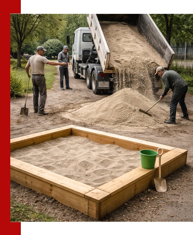 Песок для песочницы с доставкой в Петергофе недорого и чистый