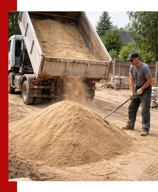 Доставка сухого песка самосвалами в Петергофе
