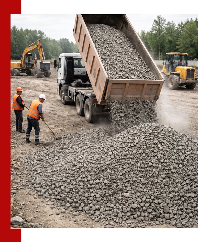 Доставка гравия фракции 40-70 в Петергофе оптом и в розницу