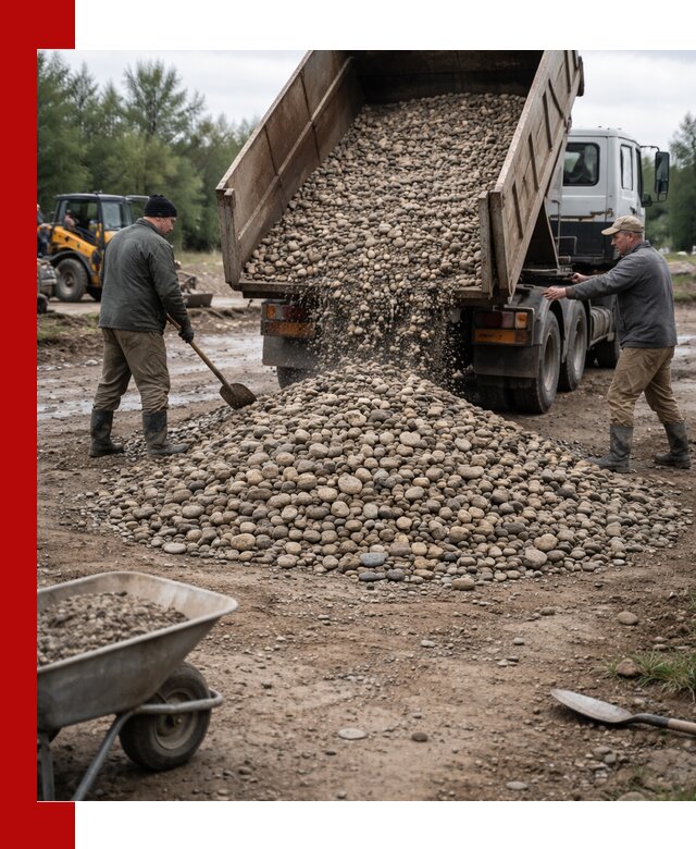 Доставка гальки речной оптом и в розницу в Петергофе