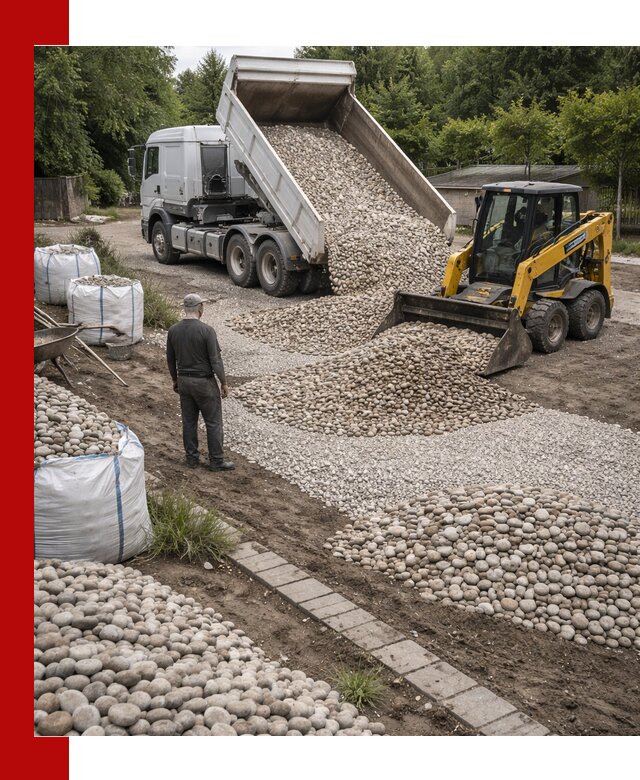 Доставка морской гальки оптом и в розницу в Петергофе