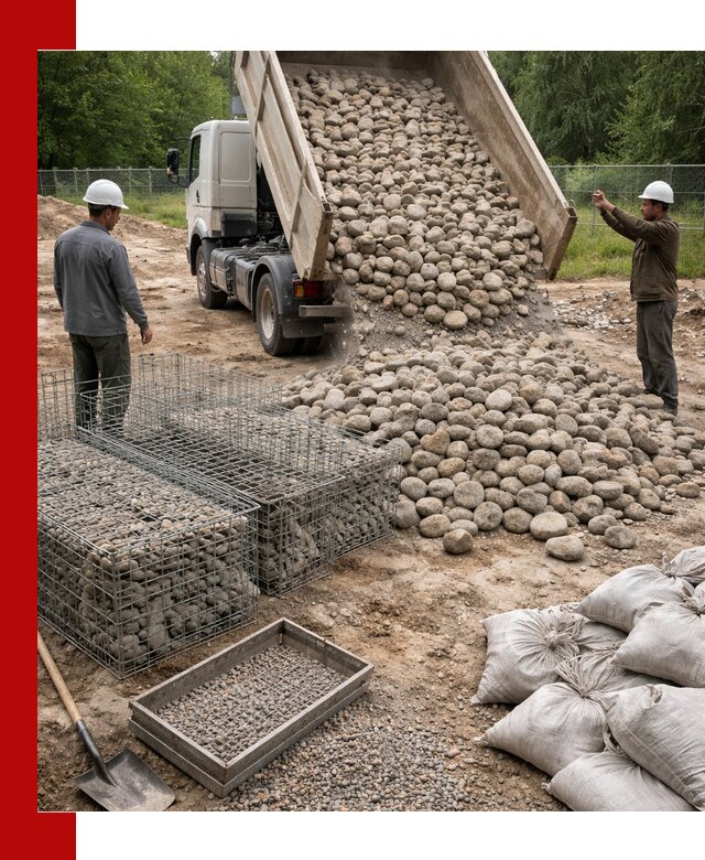 Камень для габионов фракция 70–151 в Петергофе