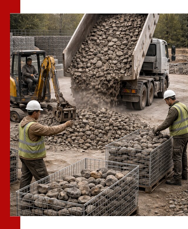 Камень для габионов фракция 100–201 в Петергофе