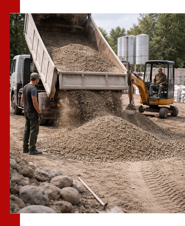 Доставка ПГС С3 в Петергофе самосвалами и миксерами