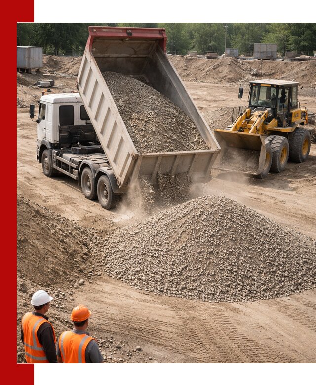 Щебень с песком (ЩГПС С2) с доставкой в Петергофе