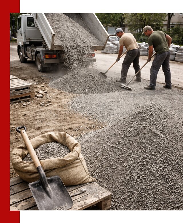 Отсев для тротуарной плитки в Петергофе — доставка и укладка