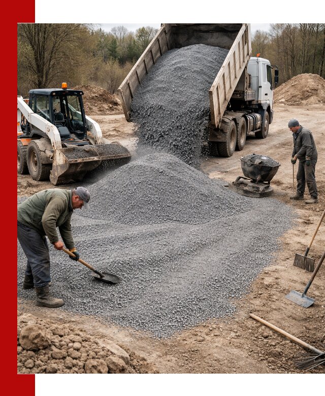 Отсев для подсыпки в Петергофе — доставка и подсыпка на участок