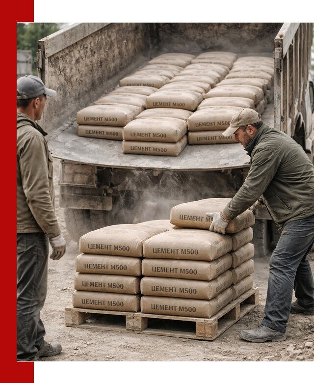 Цемент М500 с доставкой самосвалом в Петергофе