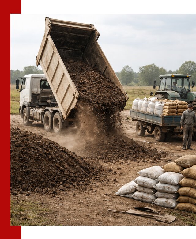 Доставка грунта и удобрений оптом в Петергофе для сельхоз и строительства