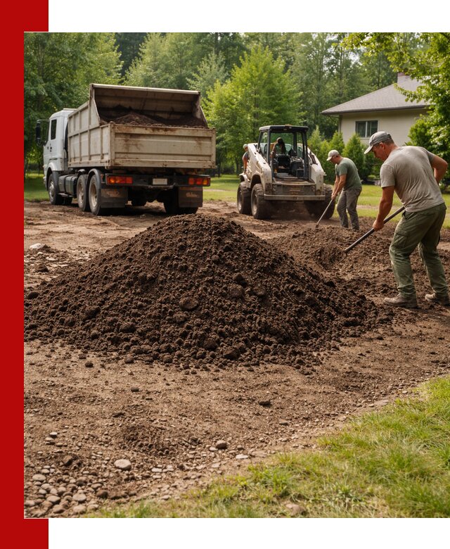 Доставка и укладка грунта для газона в Петергофе