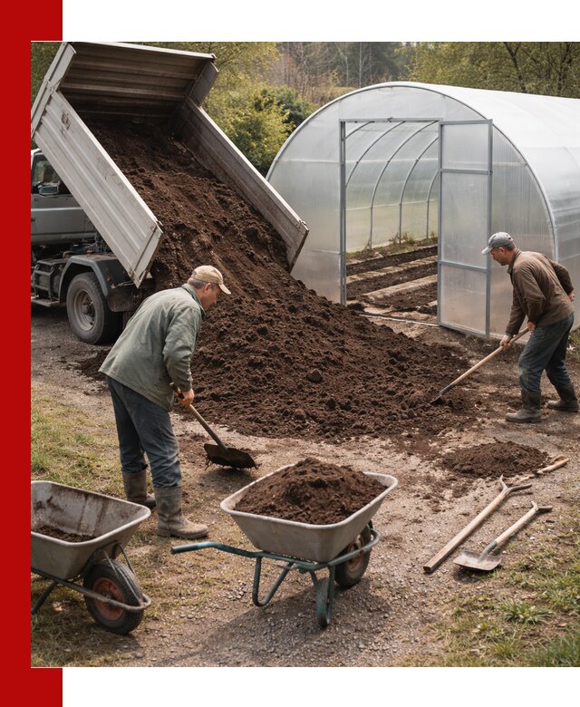 Грунт для теплицы с доставкой в Петергофе — плодородный субстрат под растения