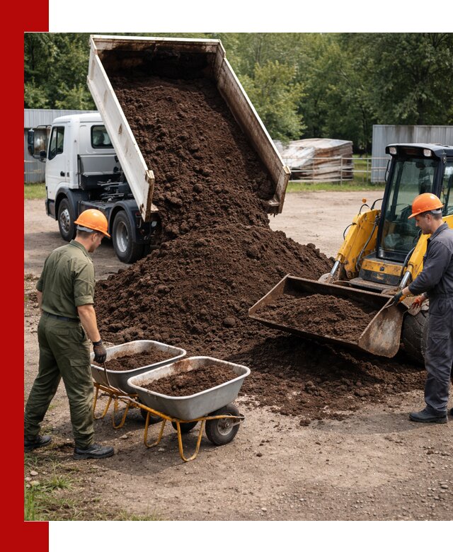Доставка торфо-земляной смеси в Петергофе для огорода и ландшафта