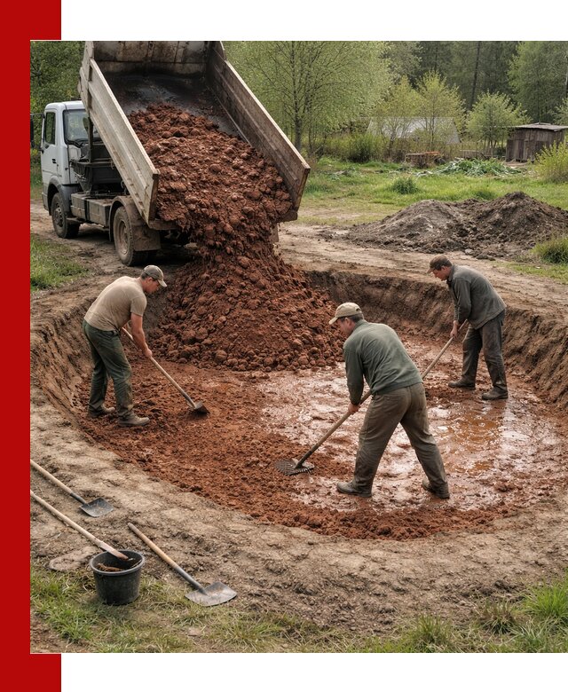 Купить качественную глину для пруда в Петергофе