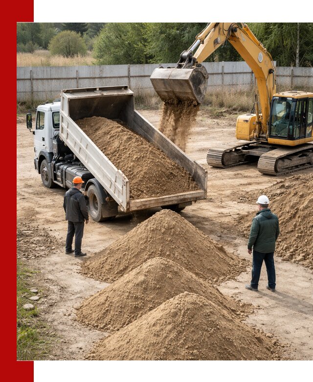Доставка супеси вагонными и автопартиями в Петергофе