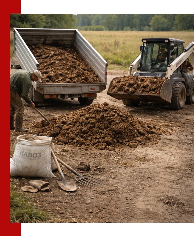 Доставка конского навоза в Петергофе с разгрузкой и доставкой на объект