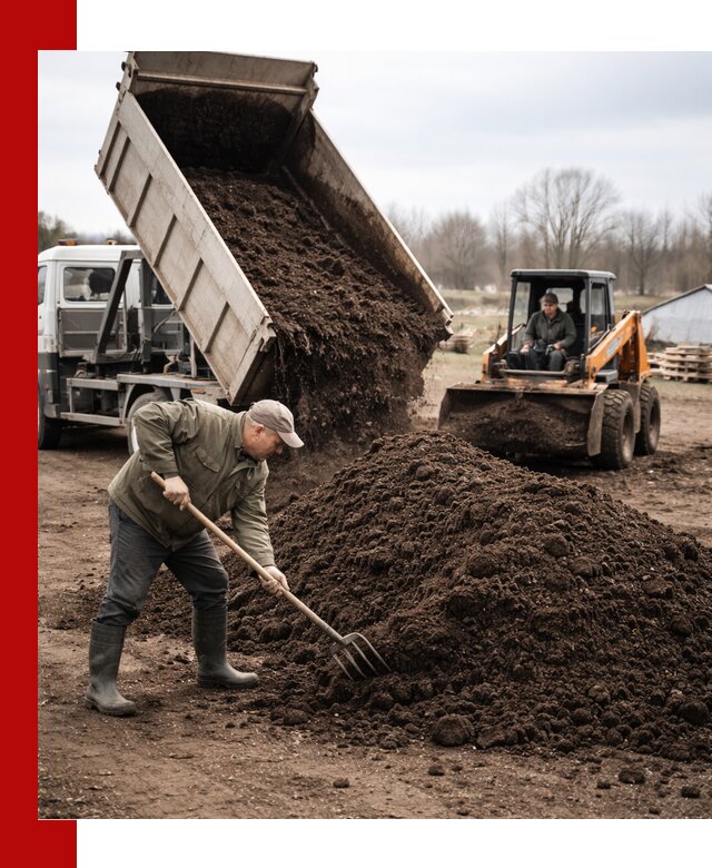 Доставка и продажа перегноя в Петергофе быстро и дешево