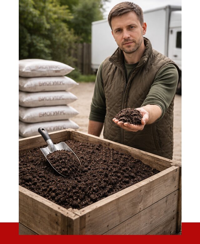 Купить биогумус в Петергофе с доставкой от 8892 р. за куб | ПРОНЕРУДПтф