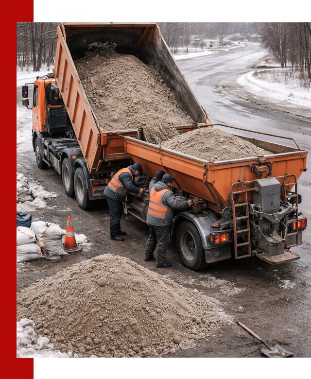 Поставка и вывоз пескосоля в Петергофе оптом и в розницу