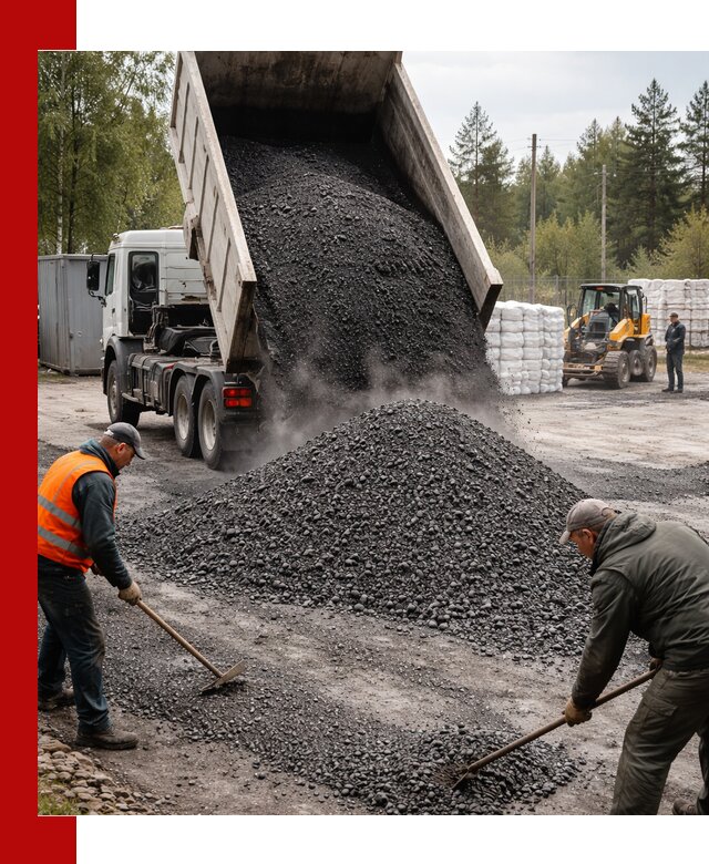 Доставка и продажа асфальтного гранулята в Петергофе