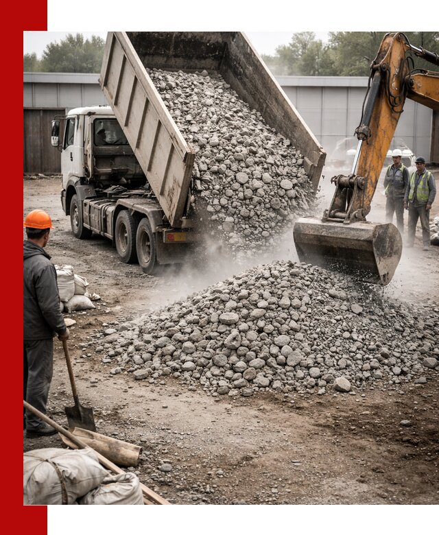 Доставка дробленого бетона в Петергофе оптом и в розницу