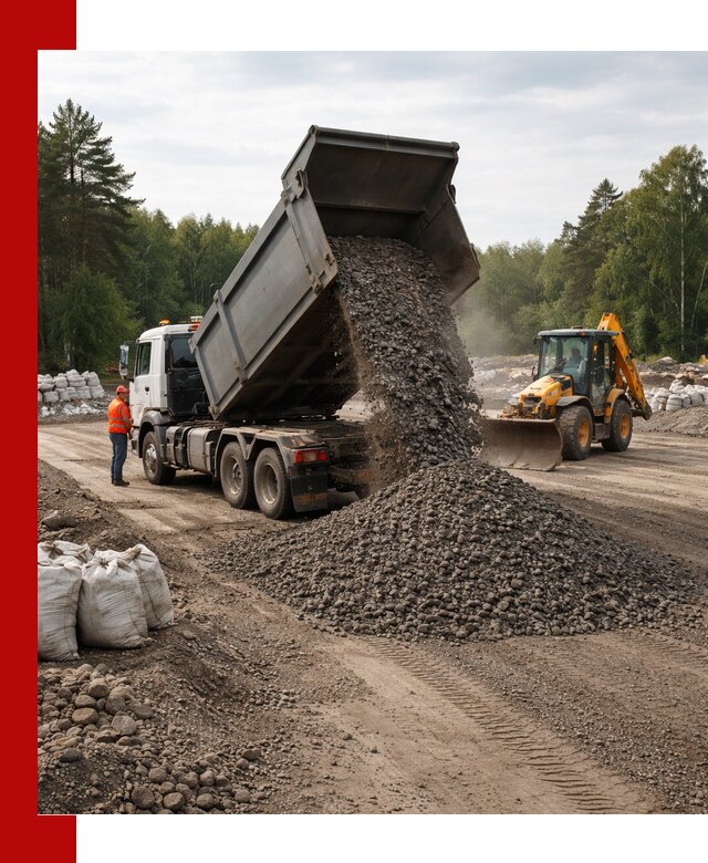 Доставка дробленого асфальта в Петергофе для дорожных работ