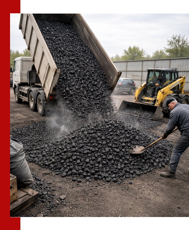 Доставка угля орех в Петергофе оптом и в розницу