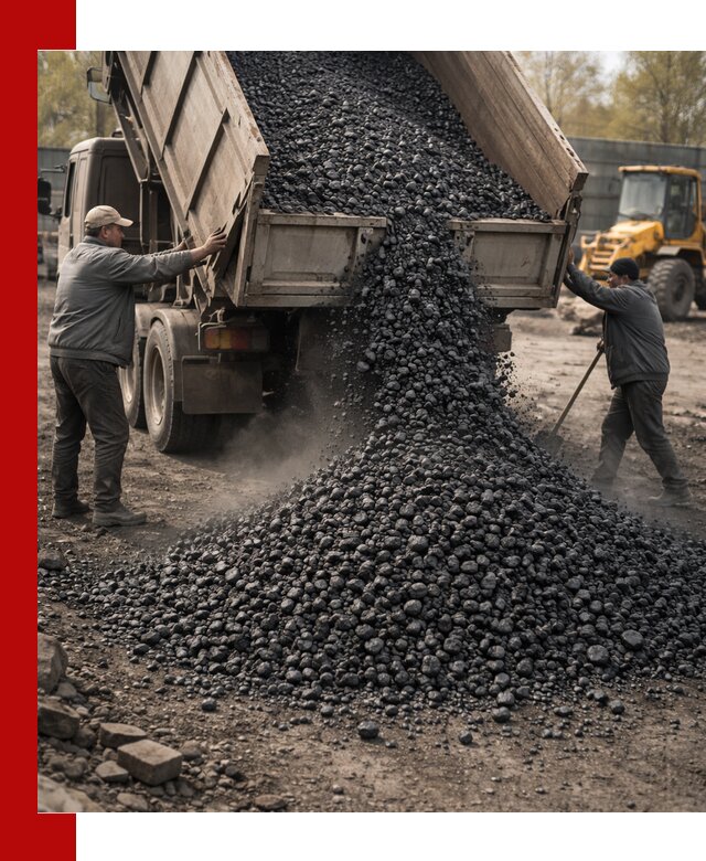 Доставка угля семечка самосвалами в Петергофе