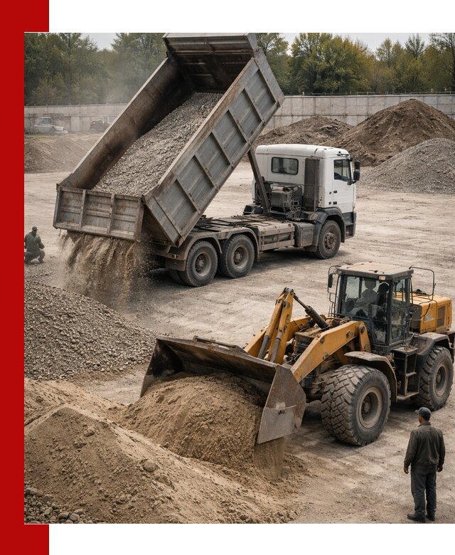 Перевозка сыпучих грузов самосвалами и бортовыми в Петергофе