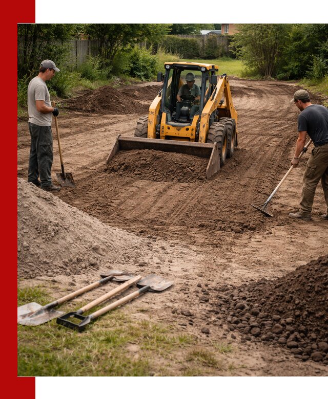 Планировка участка грунтом с вывозом и доставкой в Петергофе