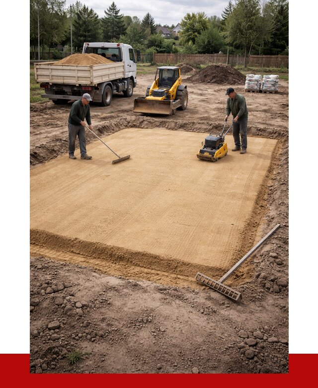 Устройство песчаной подушки в Петергофе от 4707 р. ПРОНЕРУДПтф