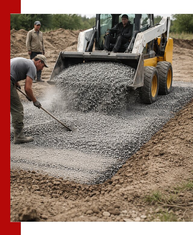 Устройство щебеночной подушки в Петергофе для дорог и фундаментов